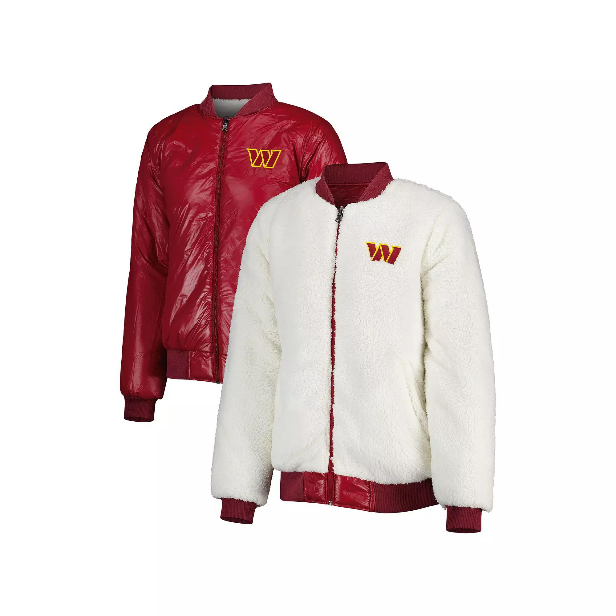 Women's G-III 4Her by Carl Banks Oatmeal/Burgundy Washington Commanders Switchback Reversible Full-Zip Jacket, Size: Small, Wft Team Product Image