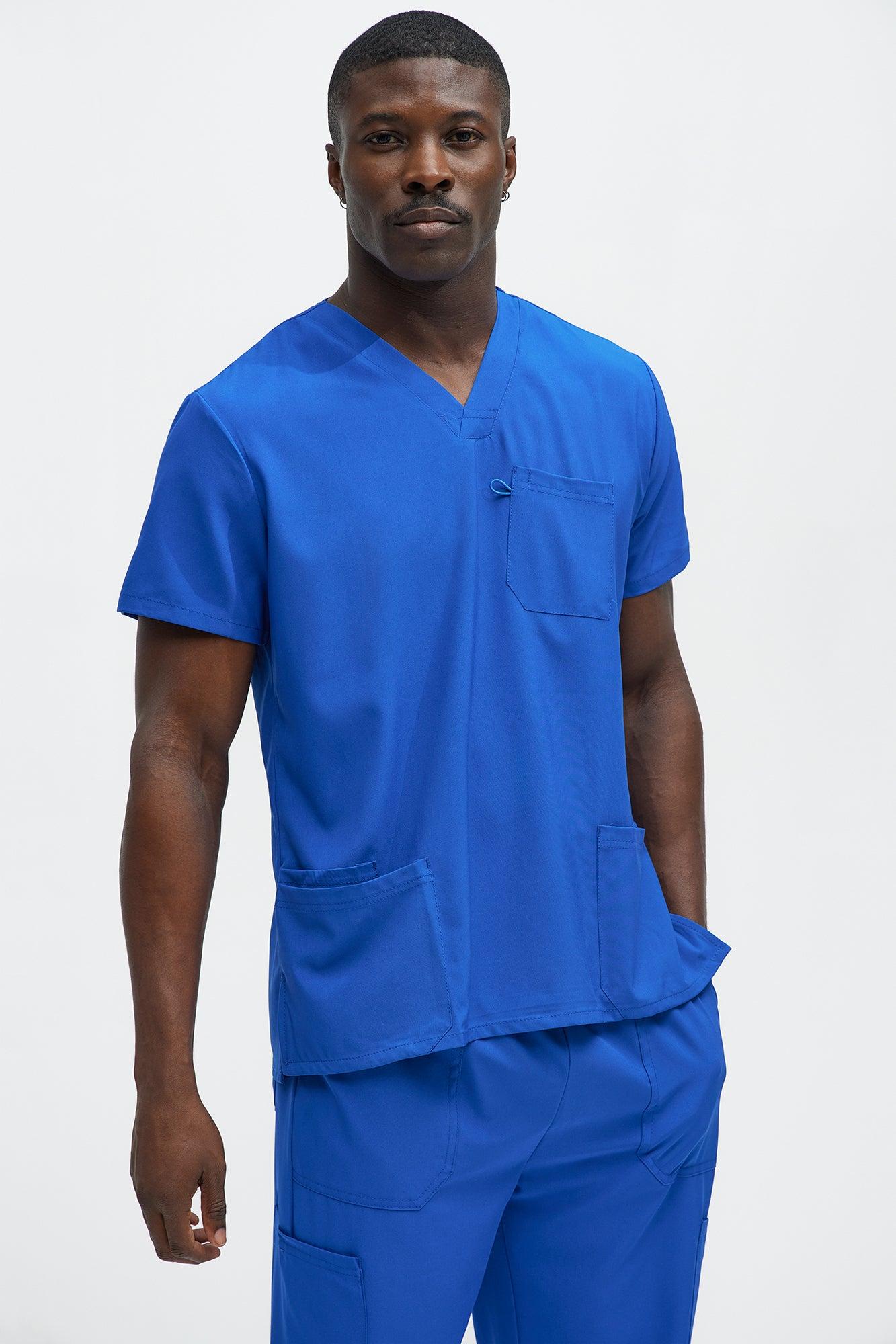 Mens Essential 4 Way Stretch Scrub Uniform Pant Set - Royal Product Image