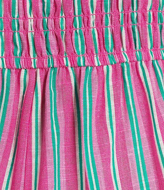 Copper Key Square Neck Stripe Smocked Jumpsuit Product Image