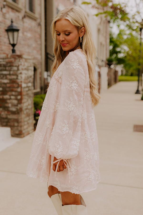 Chic Sweetheart Embroidered Mini Dress in Peach Product Image