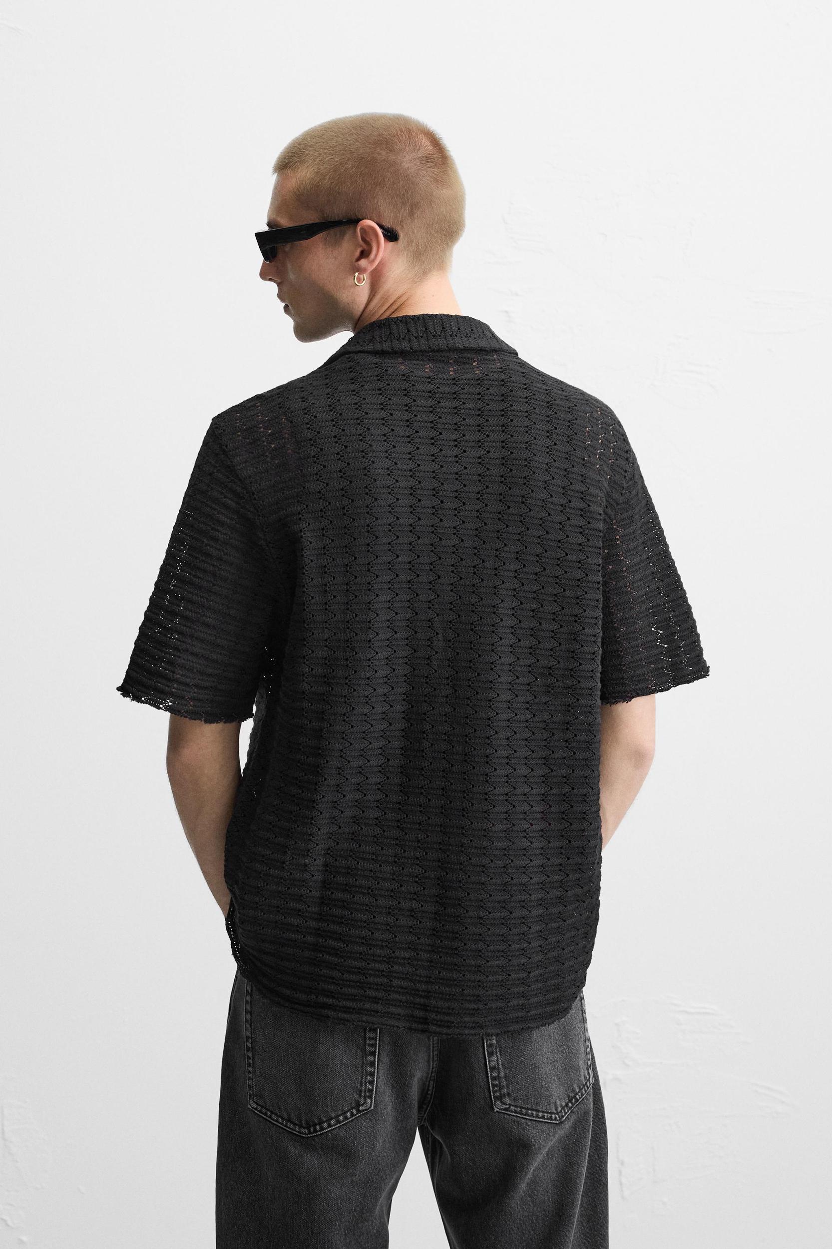 TEXTURED WEAVE KNIT SHIRT Product Image