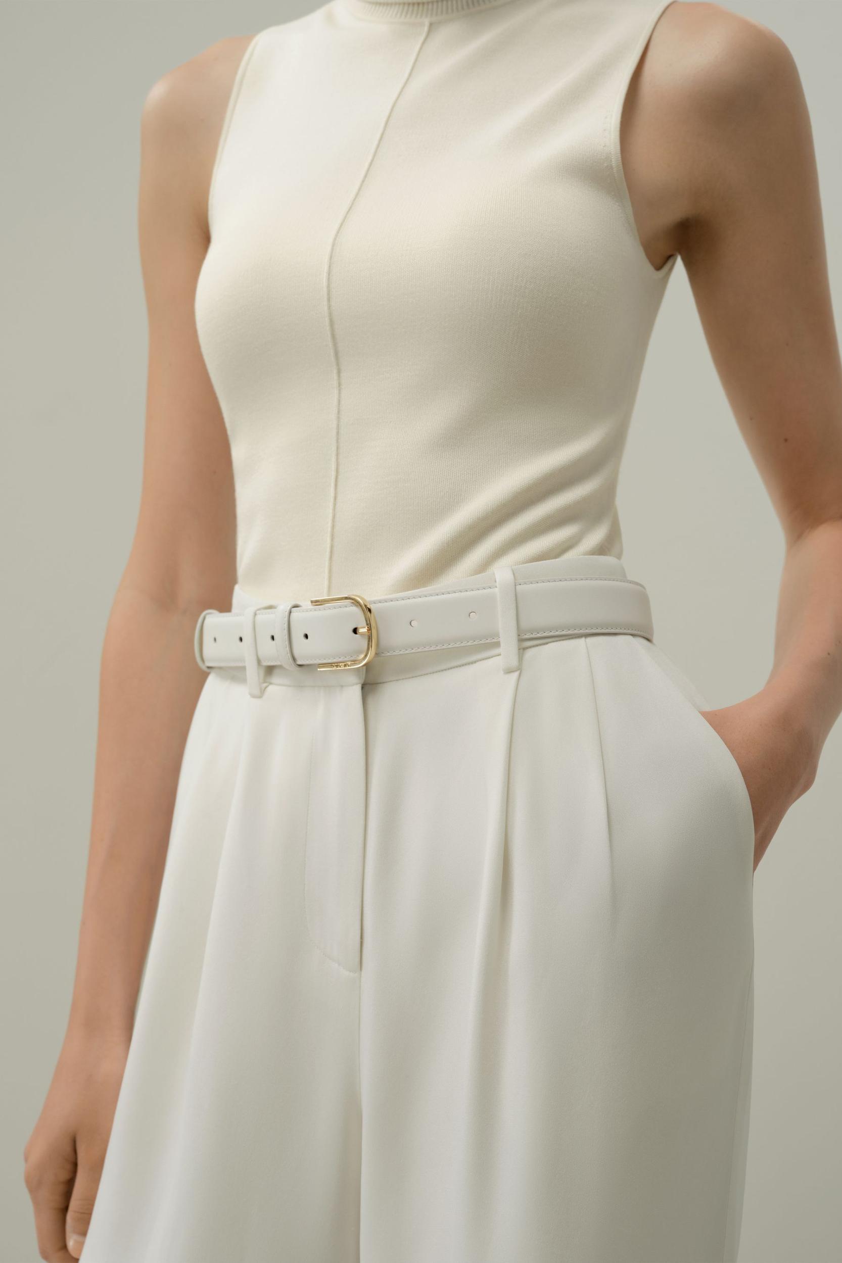 Gold Buckle Leather Belt Product Image