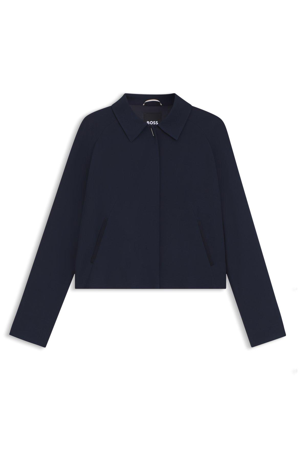 BOSS - Crepe blazer with concealed closure - Dark Blue Product Image