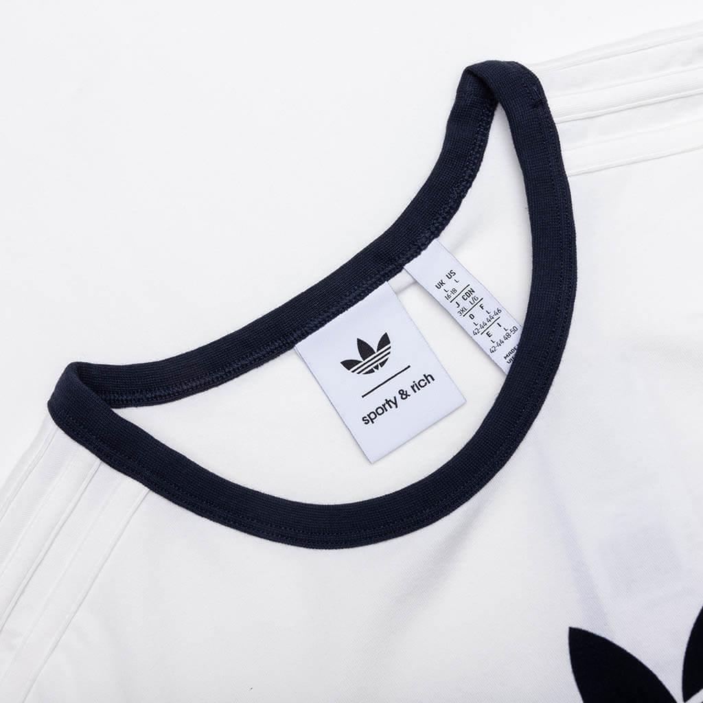 Women's Adidas x Sporty & Rich T-Shirt - Core White/Night Navy Female Product Image