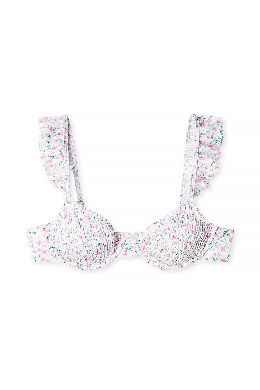 Ruffled Smocked Bikini Top Product Image