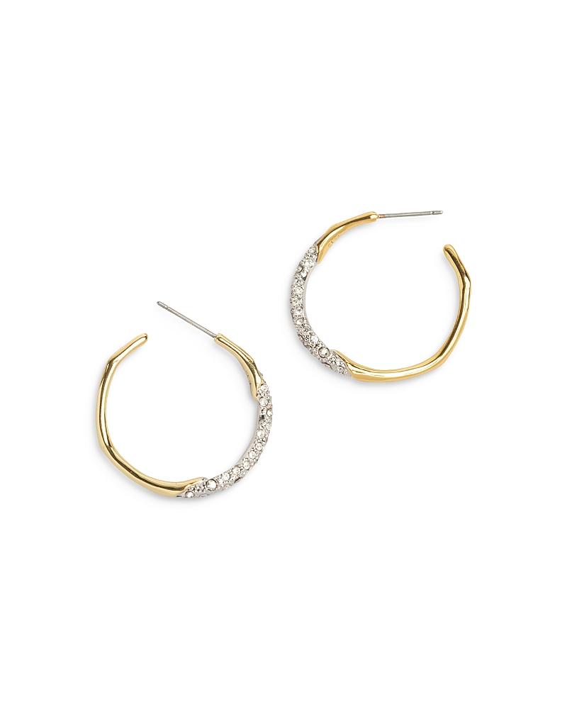 Medium Two-Toned Pave Hoop Earrings Product Image