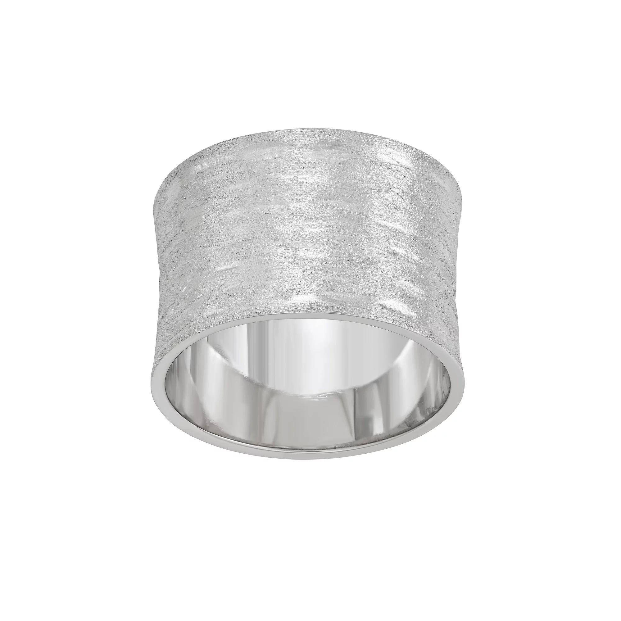Sterling Silver Textured Cigar Band Ring, Womens Product Image
