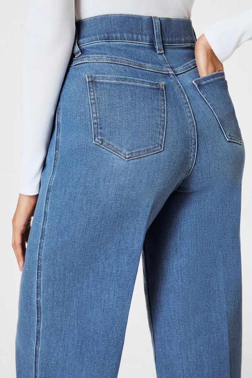 Cropped Wide Leg Crop- Stonewashed Blue Product Image