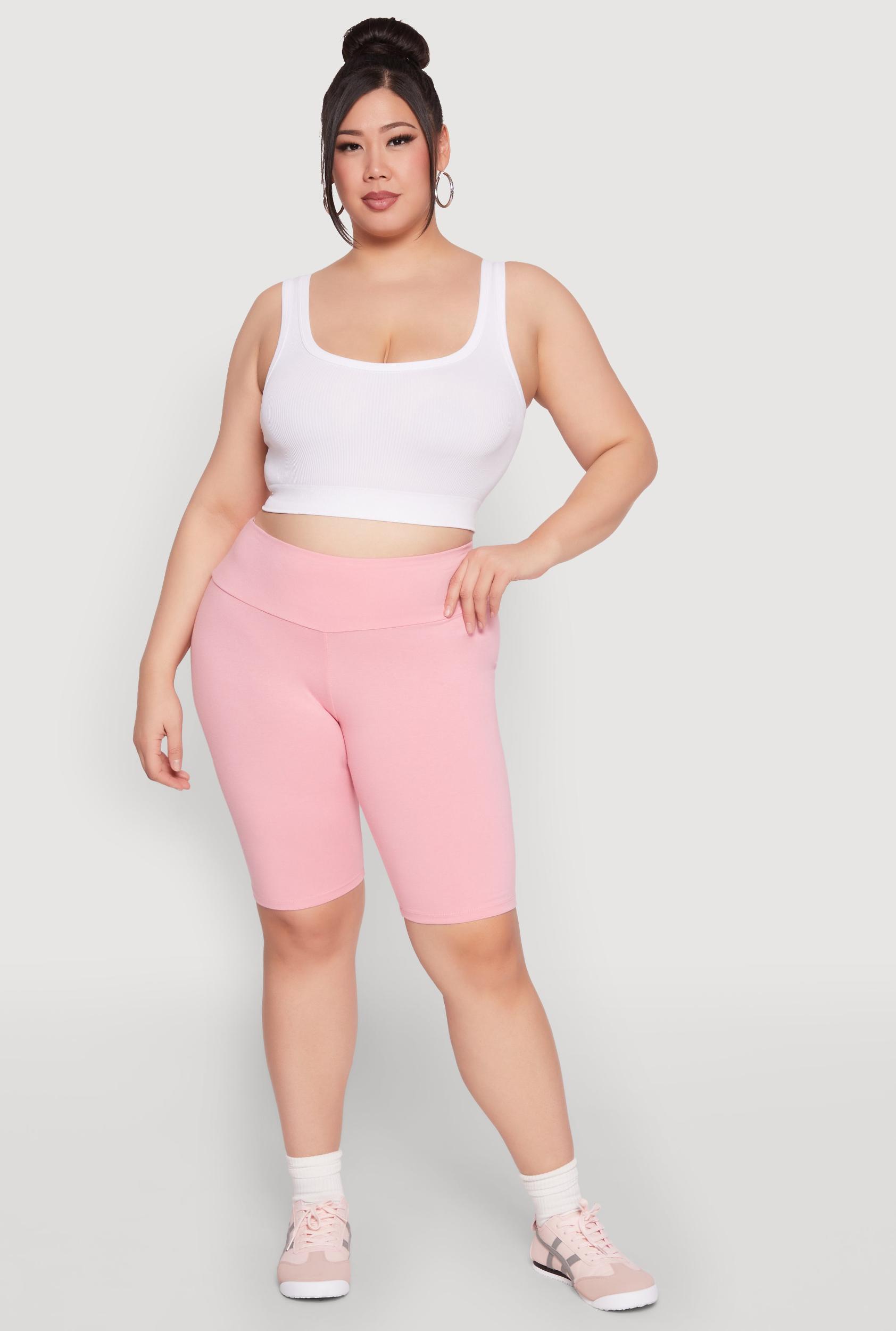 Womens Plus Size High Waisted Bike Shorts Product Image