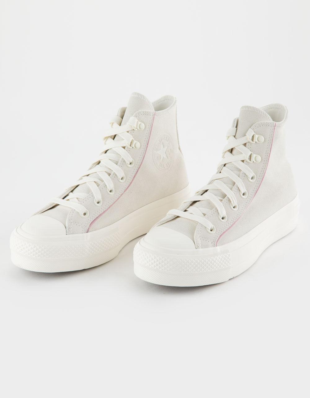 CONVERSE Chuck Taylor All Star Lift Platform Suede Womens High Top Shoes - LILAC Product Image
