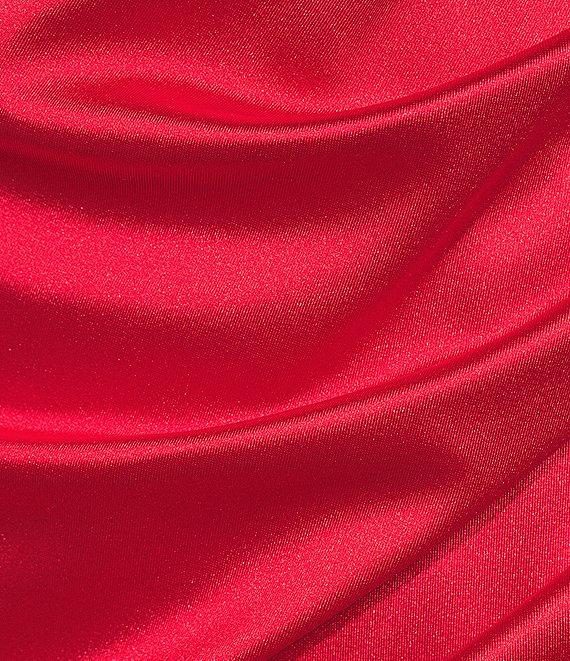 Honey and Rosie Sweetheart Drape Royal Sateen Fitted Short Dress Product Image