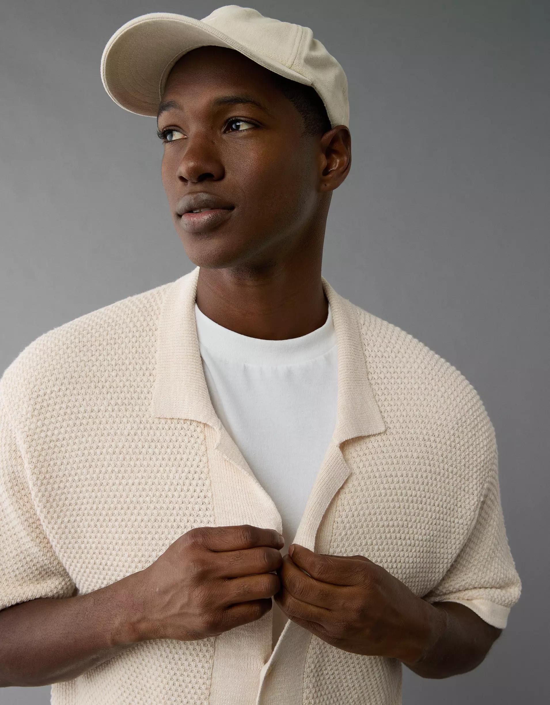 AE Weekend Button-Up Sweater Polo Shirt Product Image