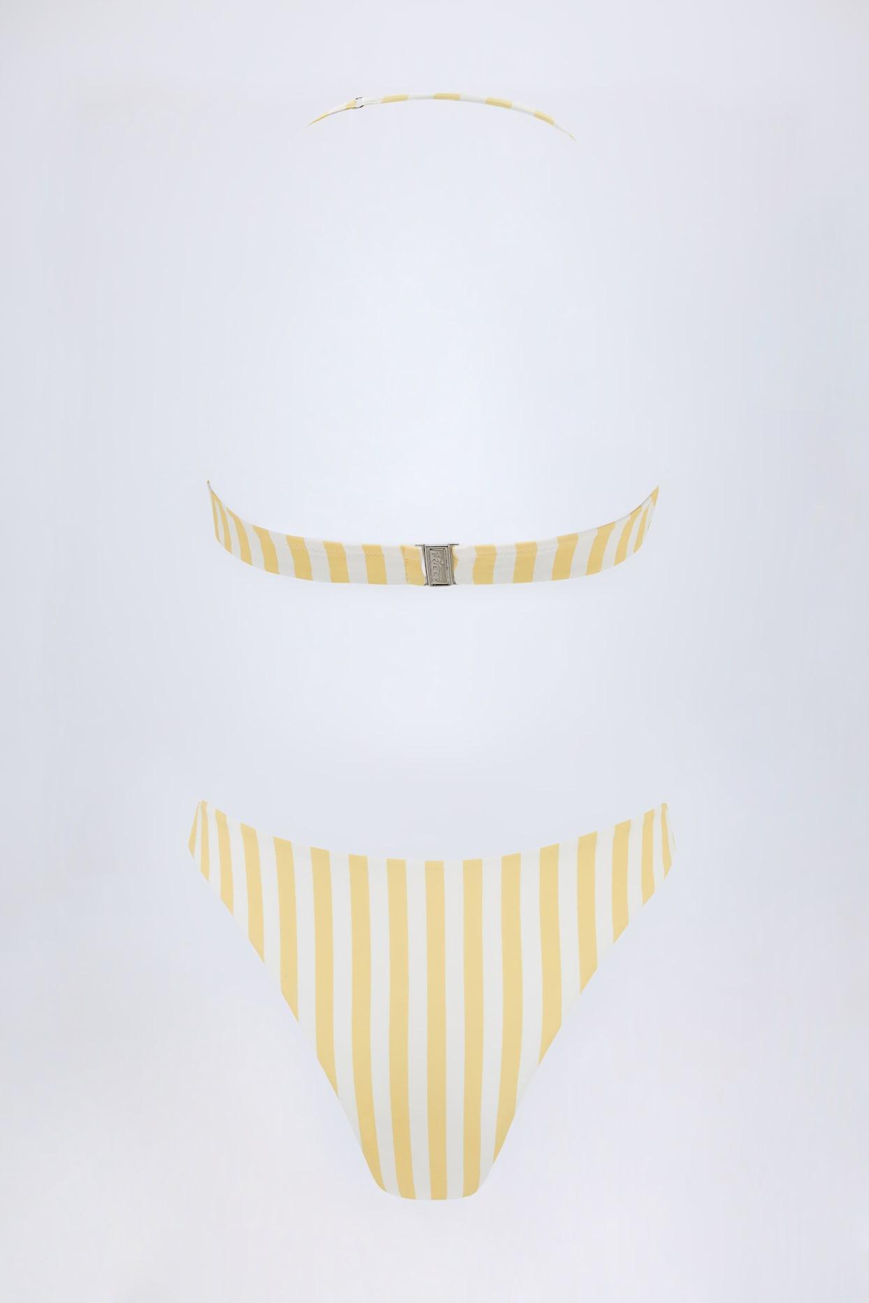Cut-Out Halterneck Swimsuit in Lemon Product Image