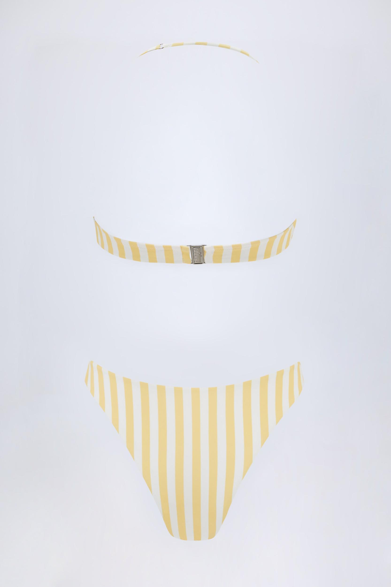 Cut-Out Halterneck Swimsuit in Lemon Product Image