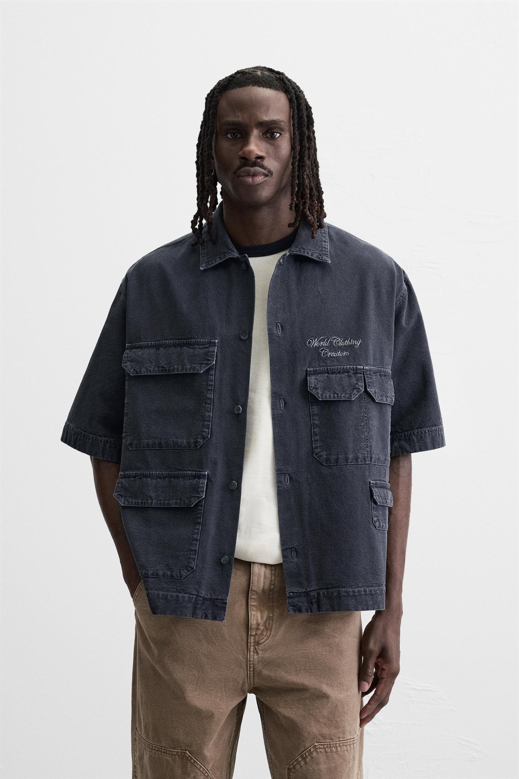 EMBROIDERED UTILITY POCKET SHIRT Product Image