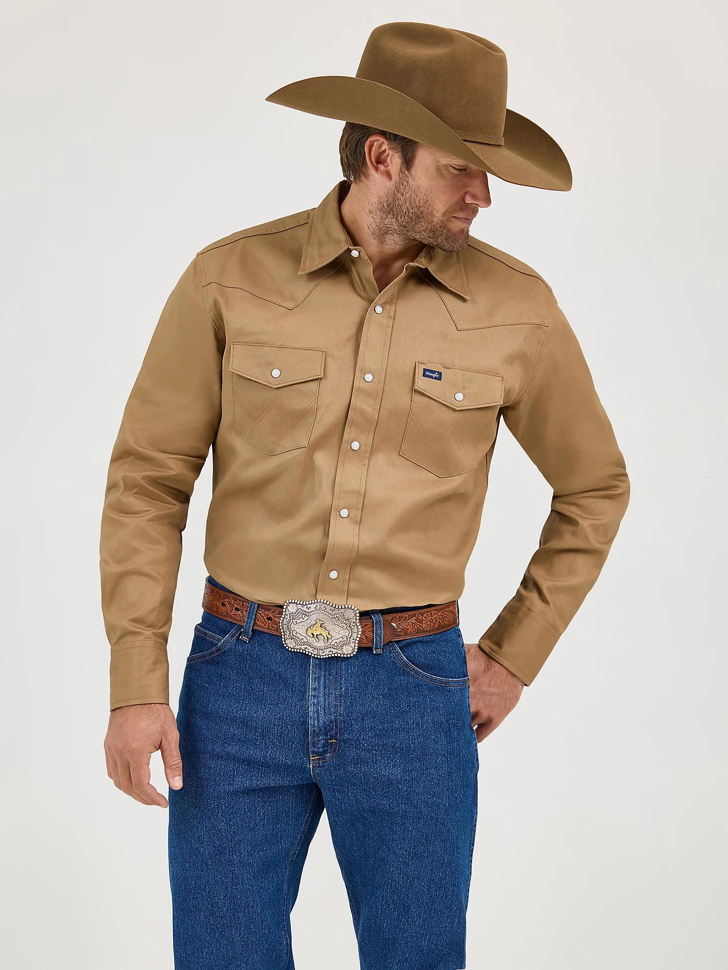 Cowboy Cut® Firm Finish Twill Western Snap Work Shirt | Men's SHIRTS | Wrangler® Product Image