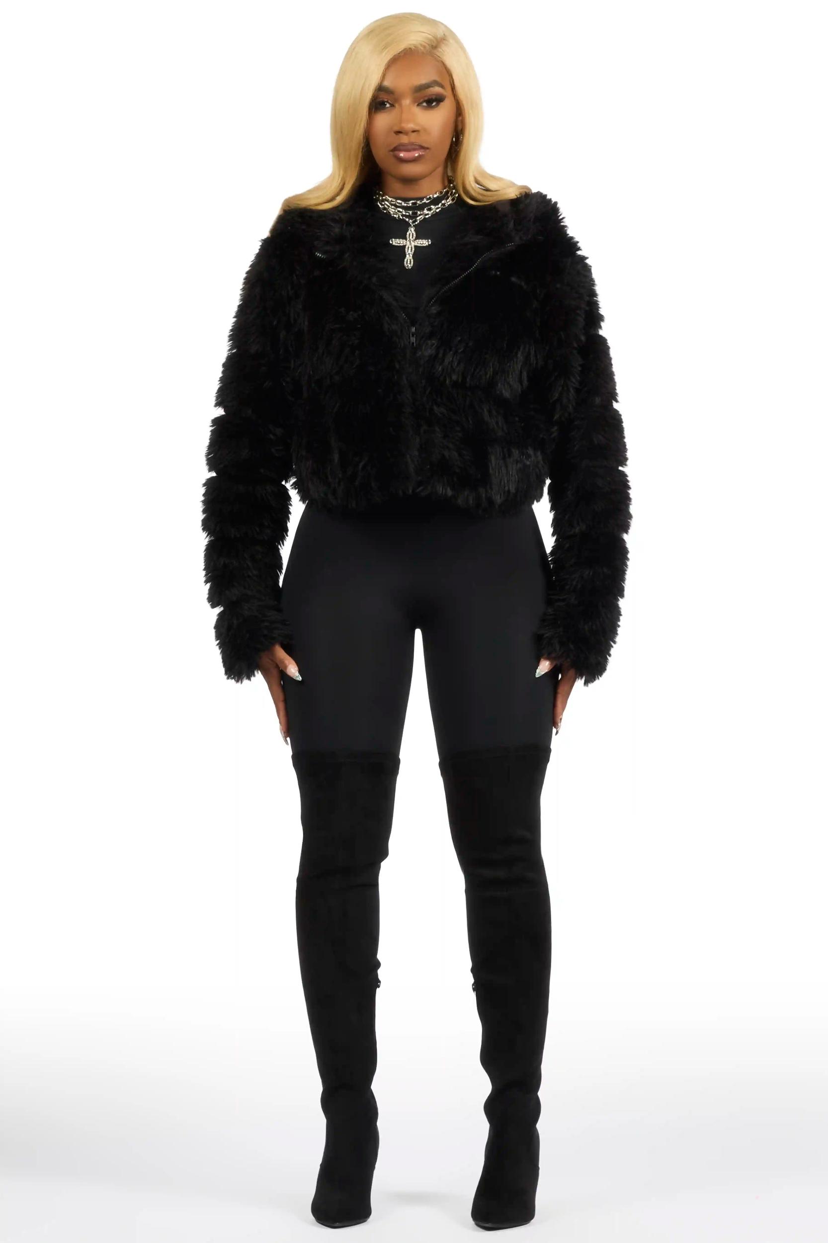 Kristin Black Fur Jacket Female Product Image