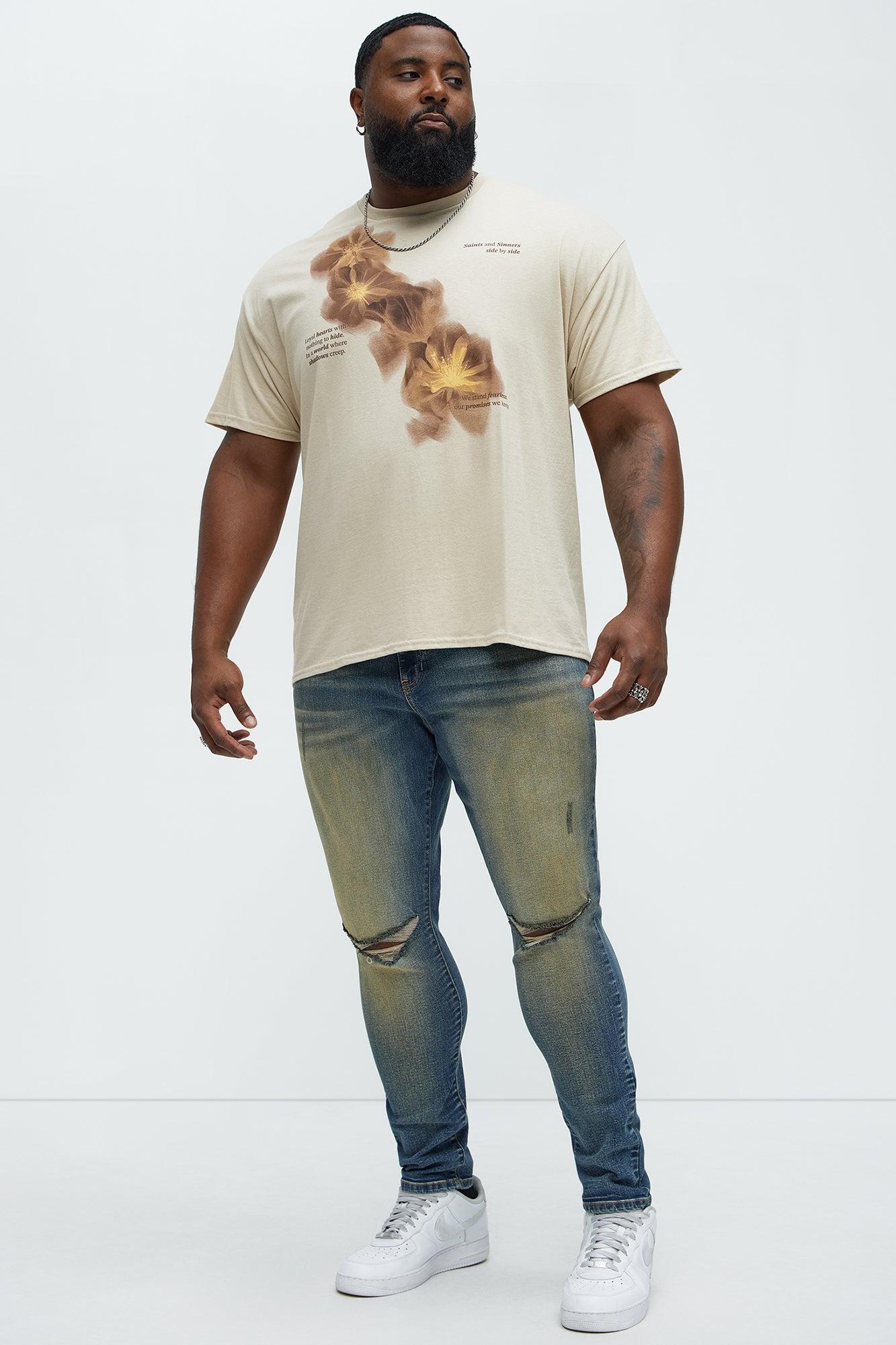 Straight Forward Ripped Skinny Jeans - Vintage Blue Wash Product Image