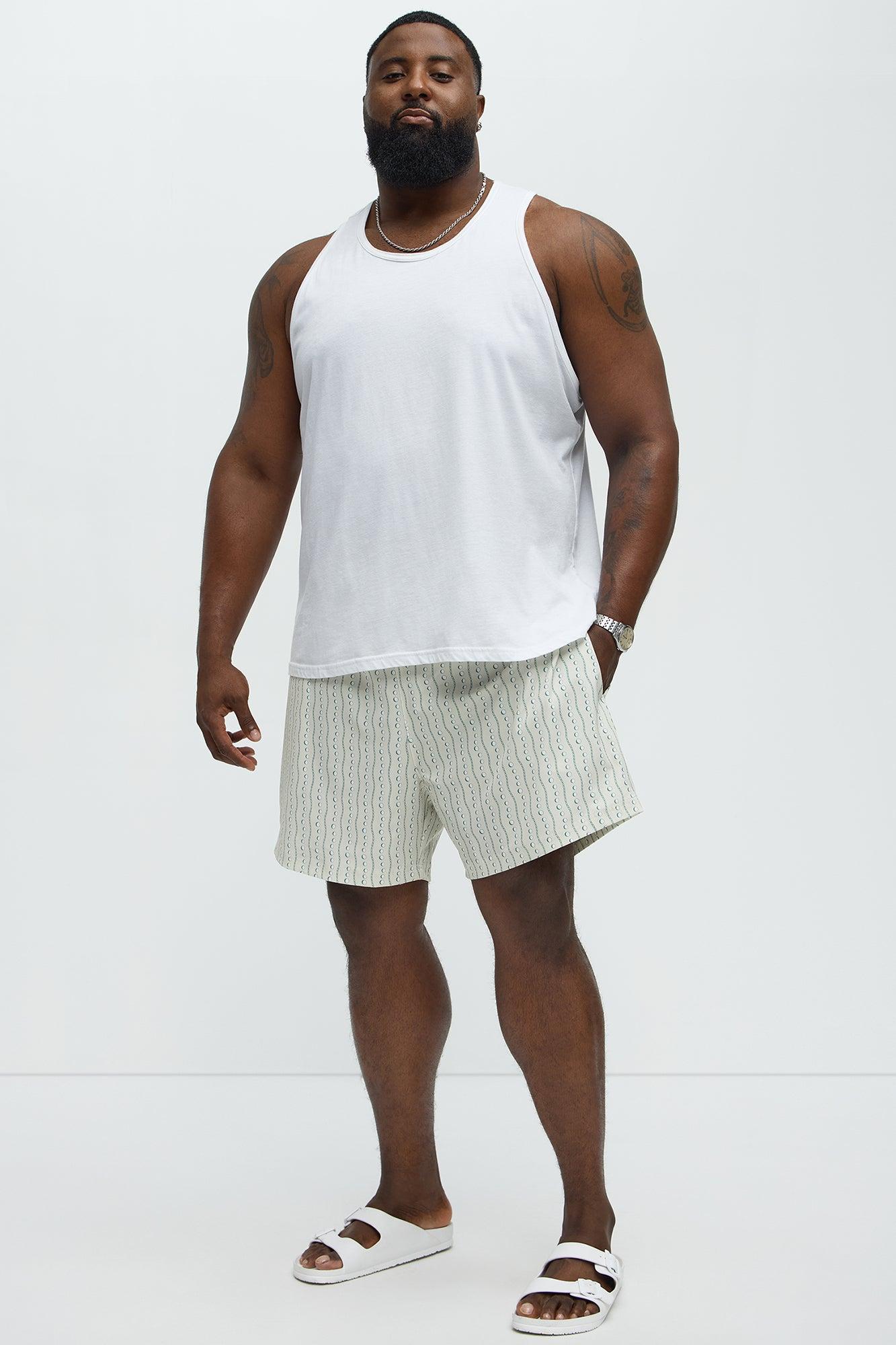 Pearl Printed Swim Mid Trunk - Cream/combo Male Product Image