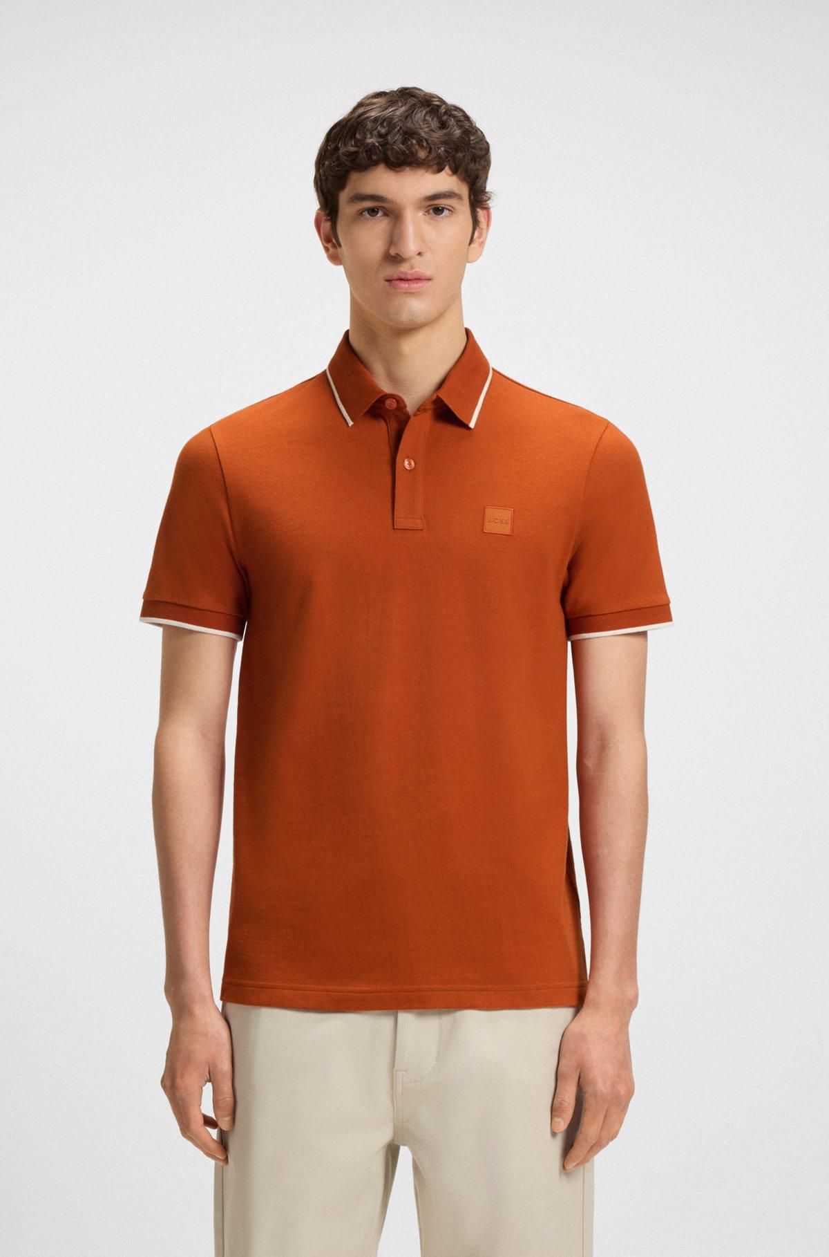 Cotton-piqué polo shirt with all-over print Product Image