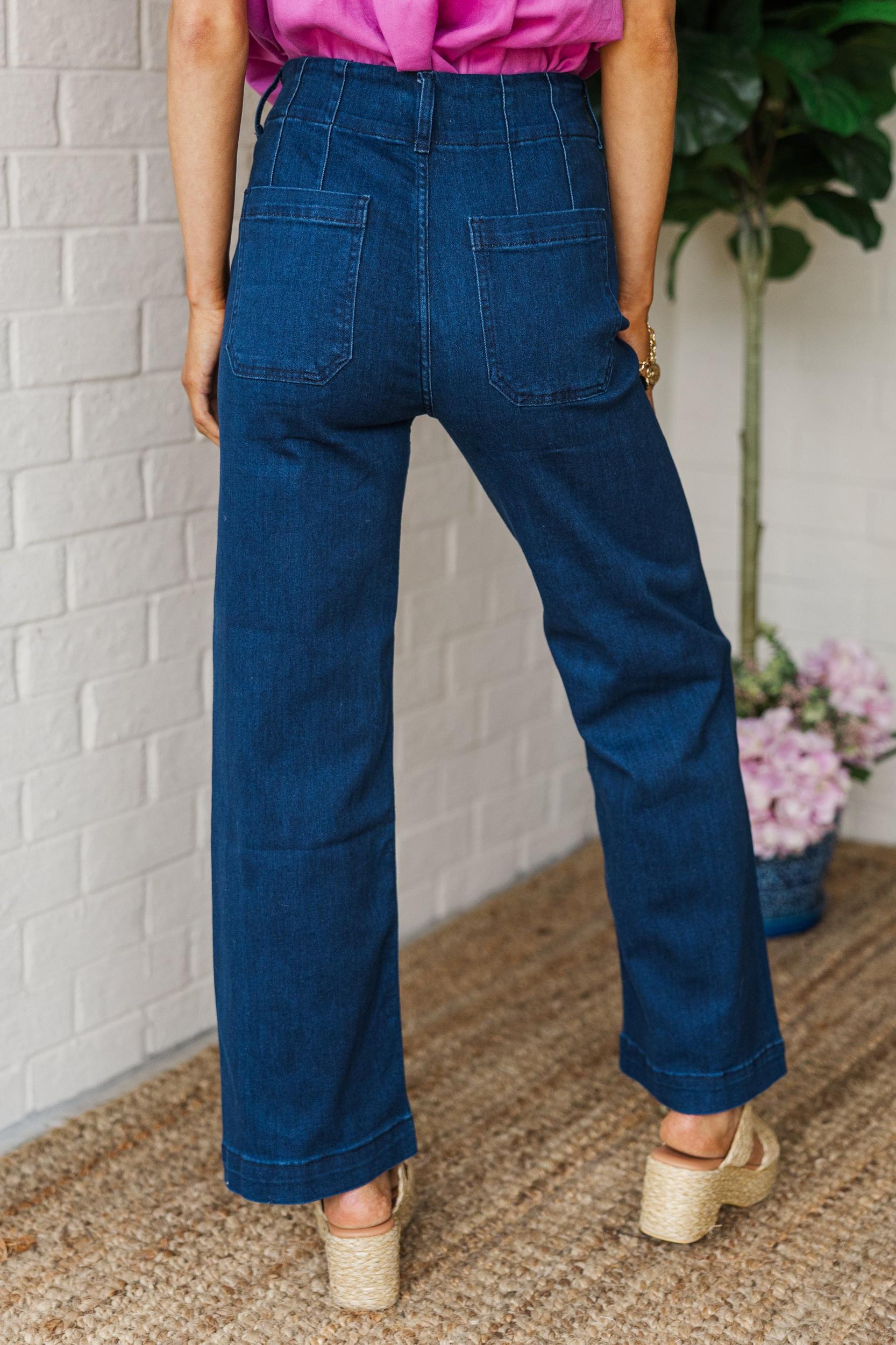 Big Dreams Dark Denim Wide Leg Jeans Female Product Image