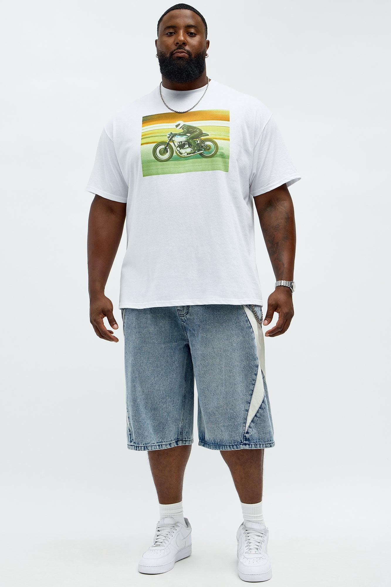 Cafe Racing Demon Short Sleeve Tee - White Male Product Image