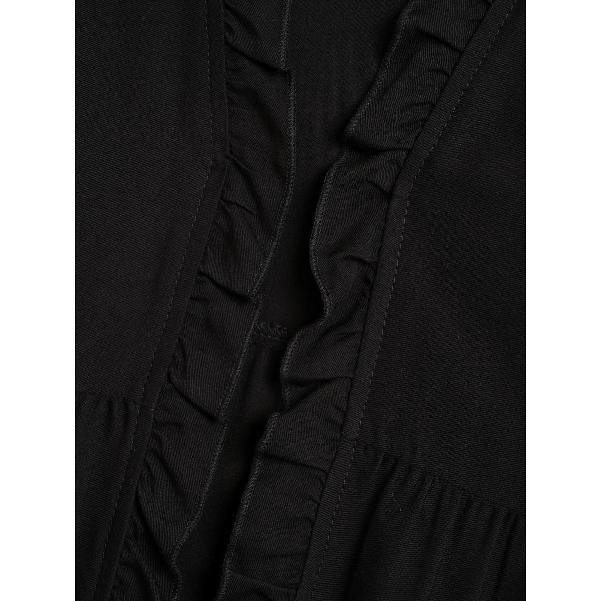 Plus Size Ruffled Open-Front Tiered Kimono Women Black Elegant Gathered Everyday Kimonos BloomChic 22-24/3X Product Image