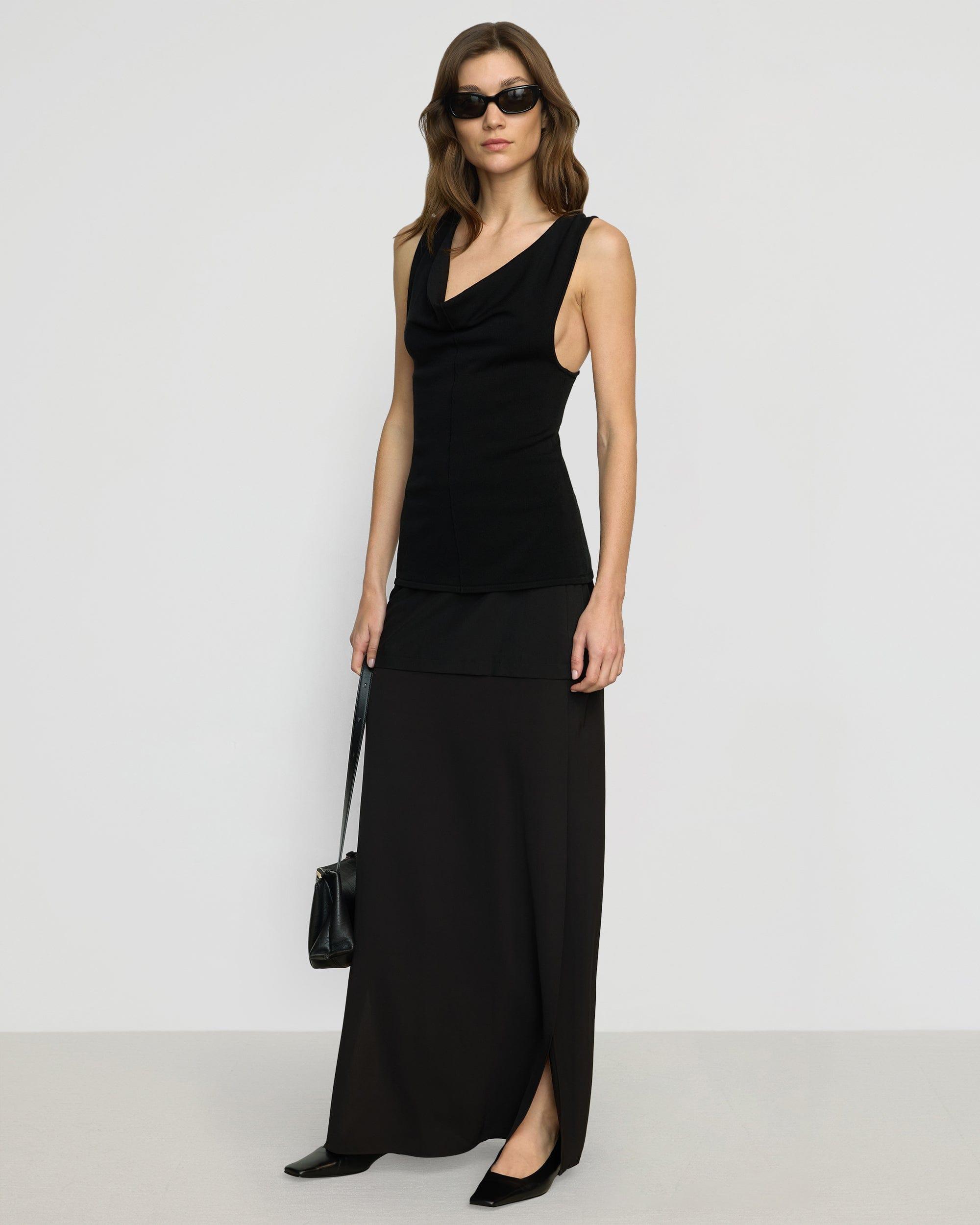 Valerie Cowl-Neck Racerback Knit Top Product Image