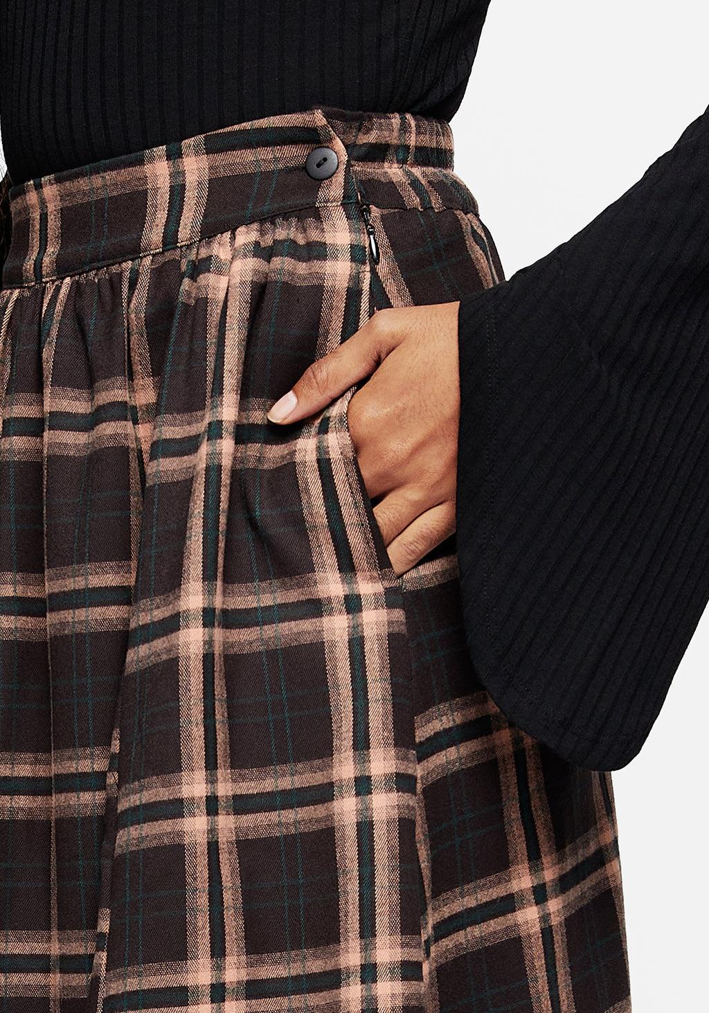 Ambrose Check Midi Skirt Product Image