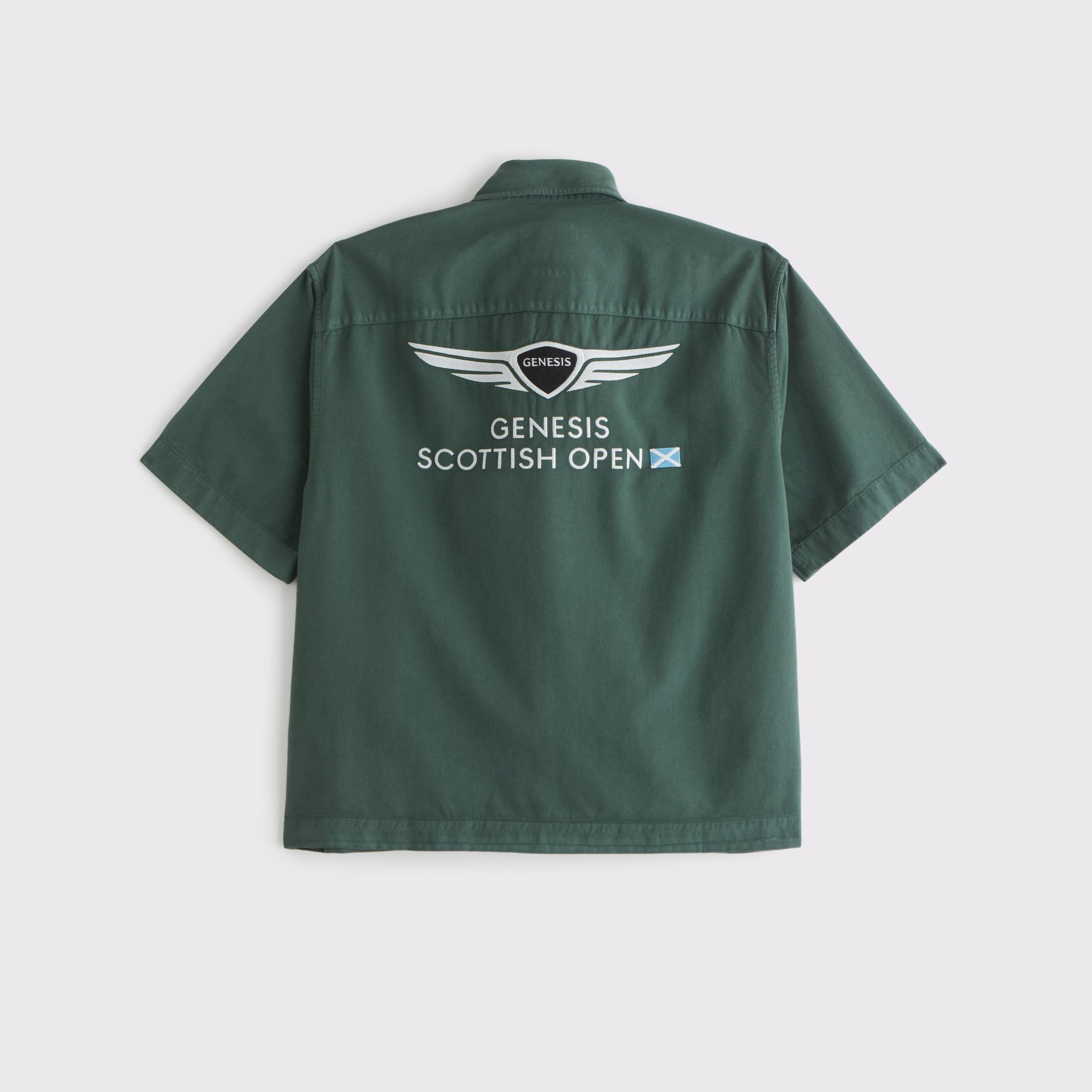 Short Sleeve Cropped PGA Scottish Open Button-Up Shirt Product Image