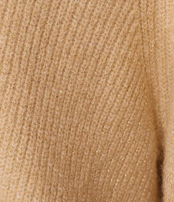 A Loves A Wool Blend Sweater Knit Rhinestone Bow V-Neck Long Sleeve Cardigan Product Image