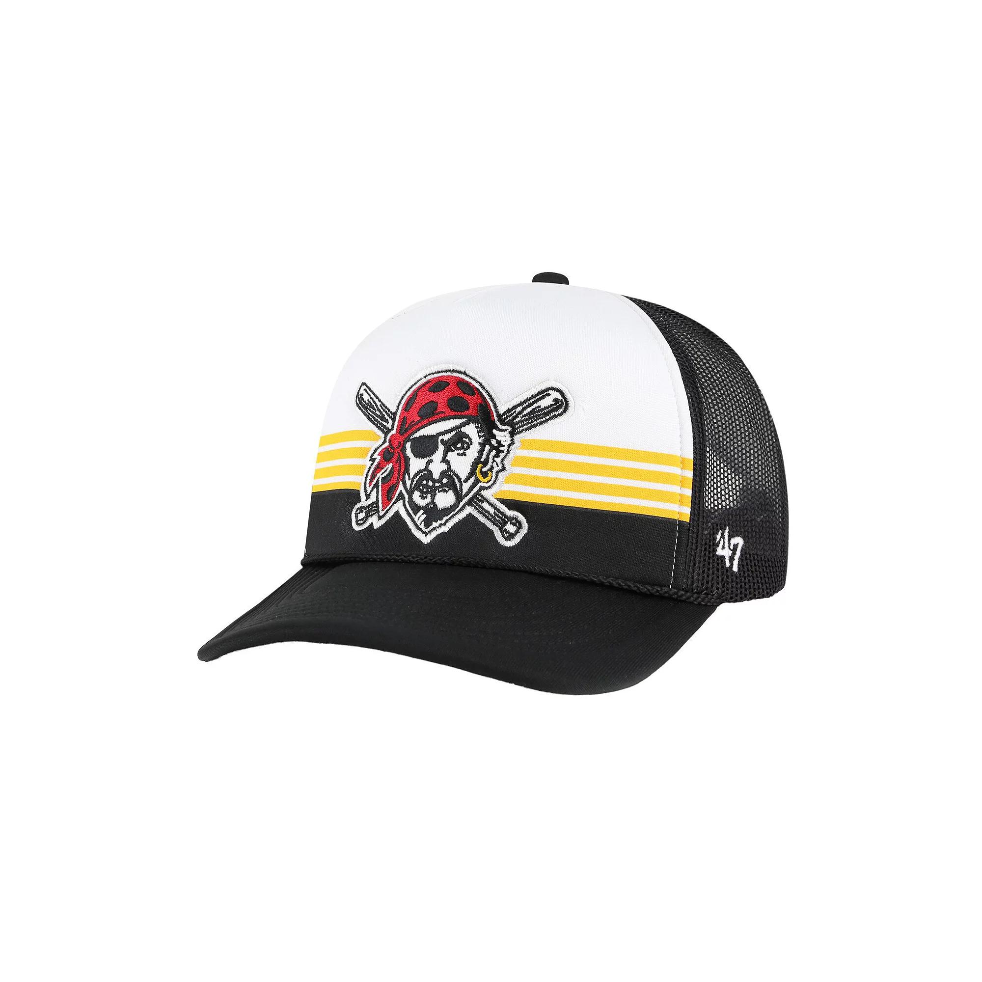 Men's '47 Black Pittsburgh Pirates Lift Off Foam Front Mesh Trucker Adjustable Hat Product Image