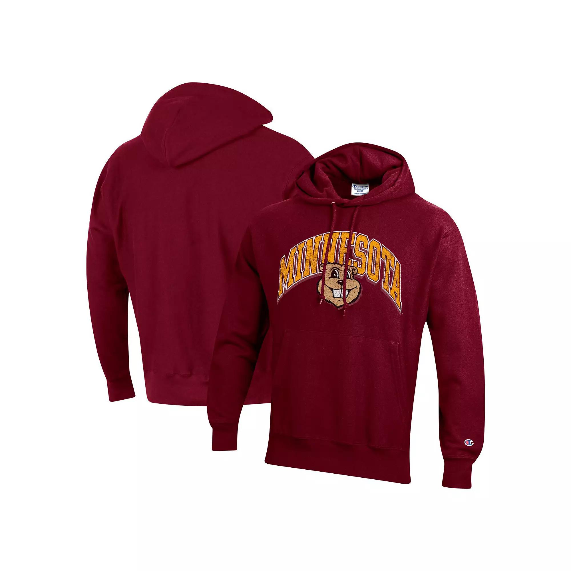 Men's Champion Maroon Minnesota Golden Gophers Vault Late Night Reverse Weave Pullover Hoodie, Size: 2XL, Red Product Image