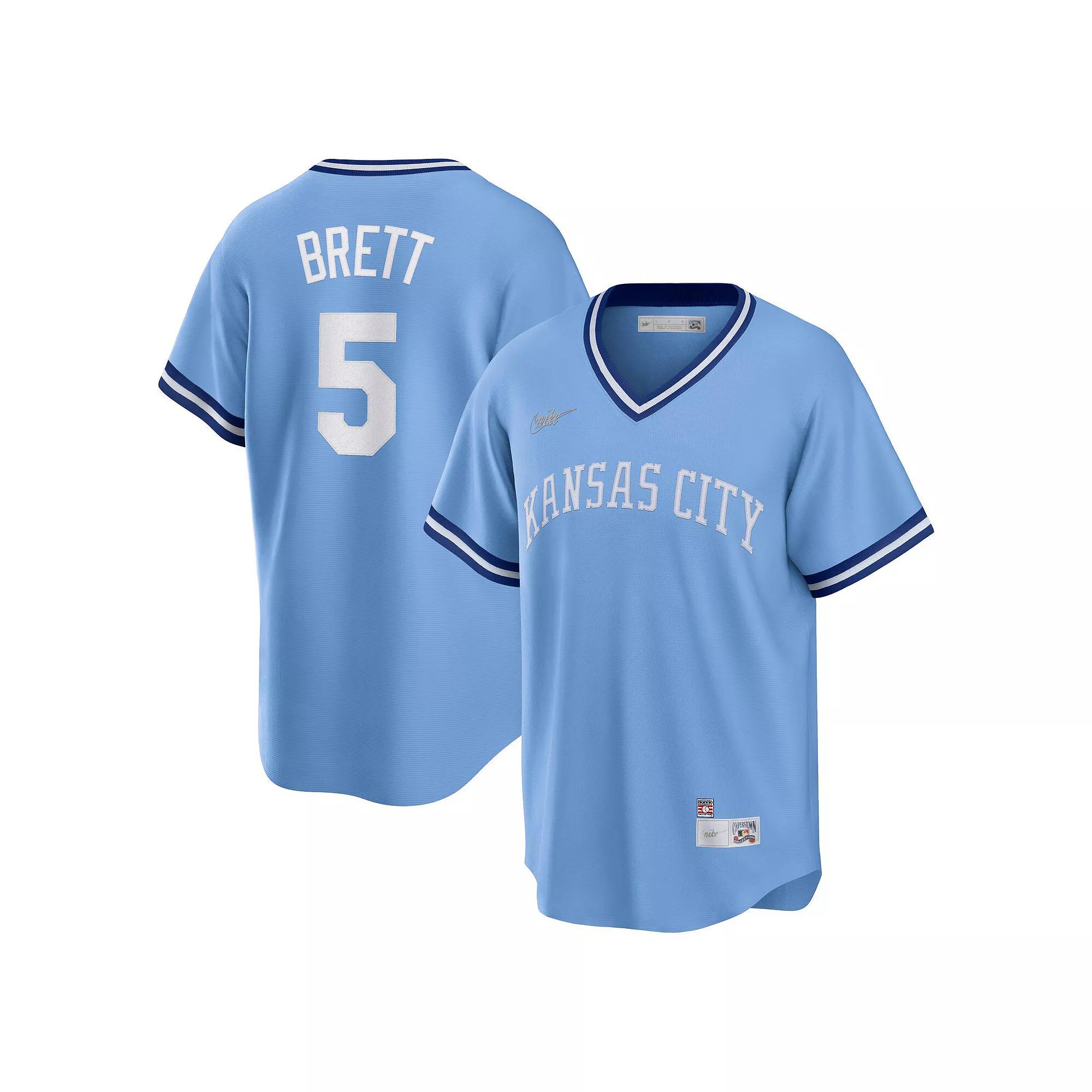 Men's Nike George Brett Light Blue Kansas City Royals Road Cooperstown Collection Player Jersey,  Product Image