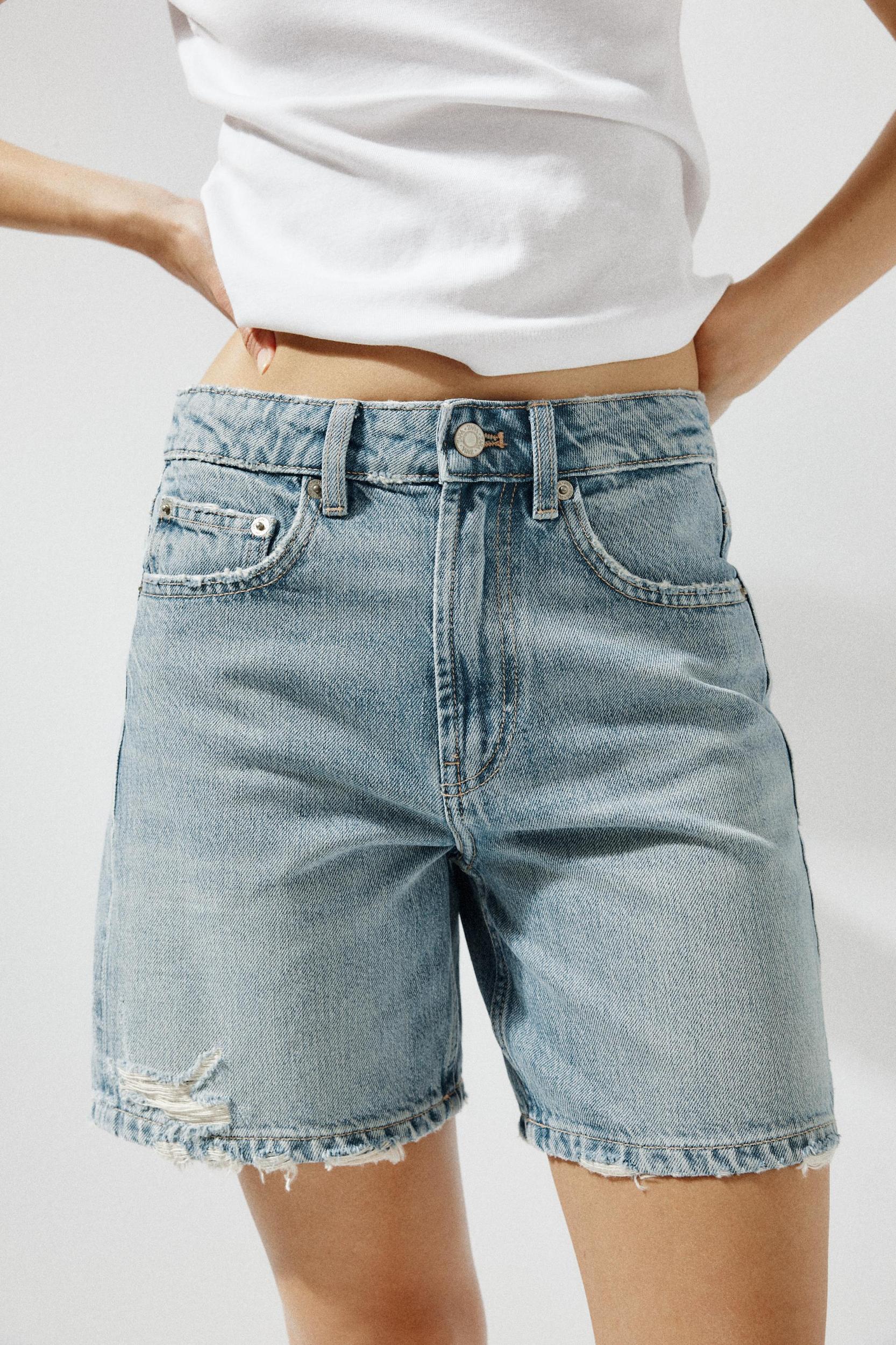 MID-RISE TRF DENIM SHORTS Product Image