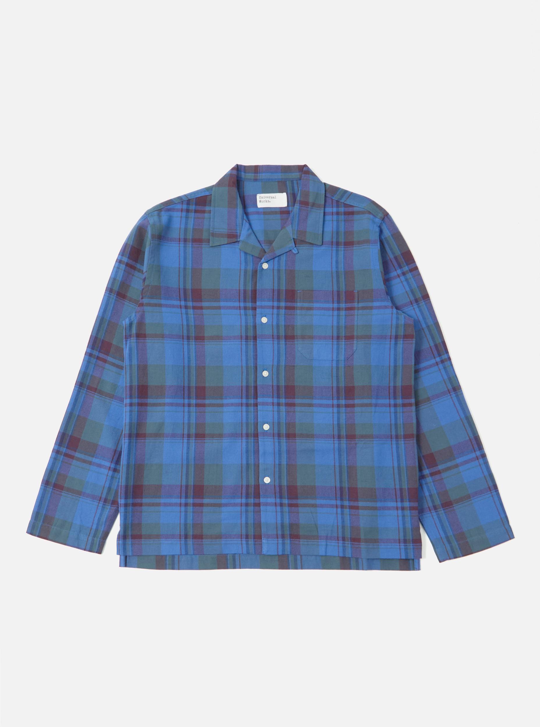 Blue Kip Check Long Pyjama Set Product Image