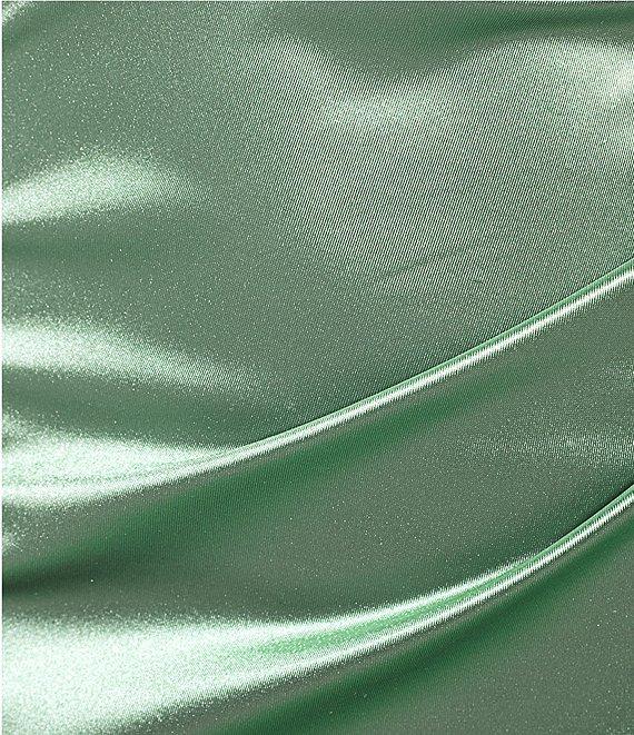 Honey and Rosie Emma Bodice Side Slit Satin Long Dress Product Image