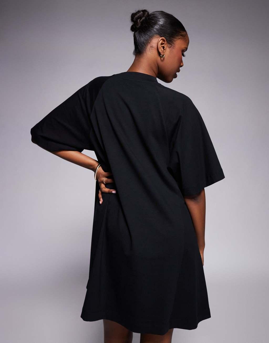 ASOS DESIGN t-shirt swing mini dress in black Product Image