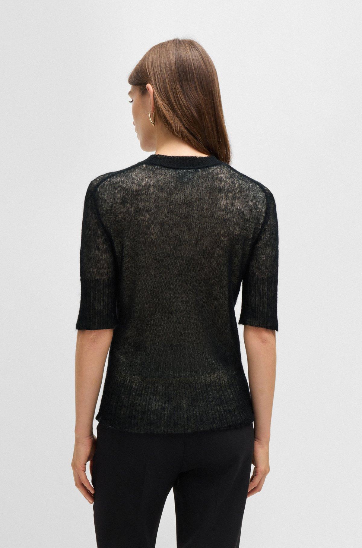 Double-layer sweater in a textured-wool blend Product Image