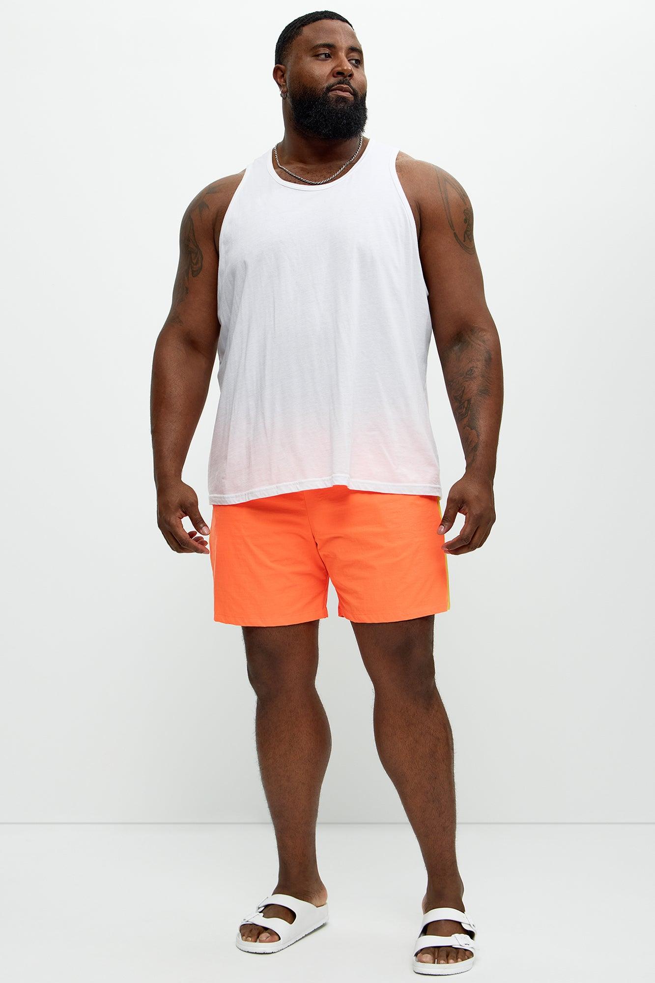 Contrast On The Side Swim Classic Trunk - Orange/combo Product Image