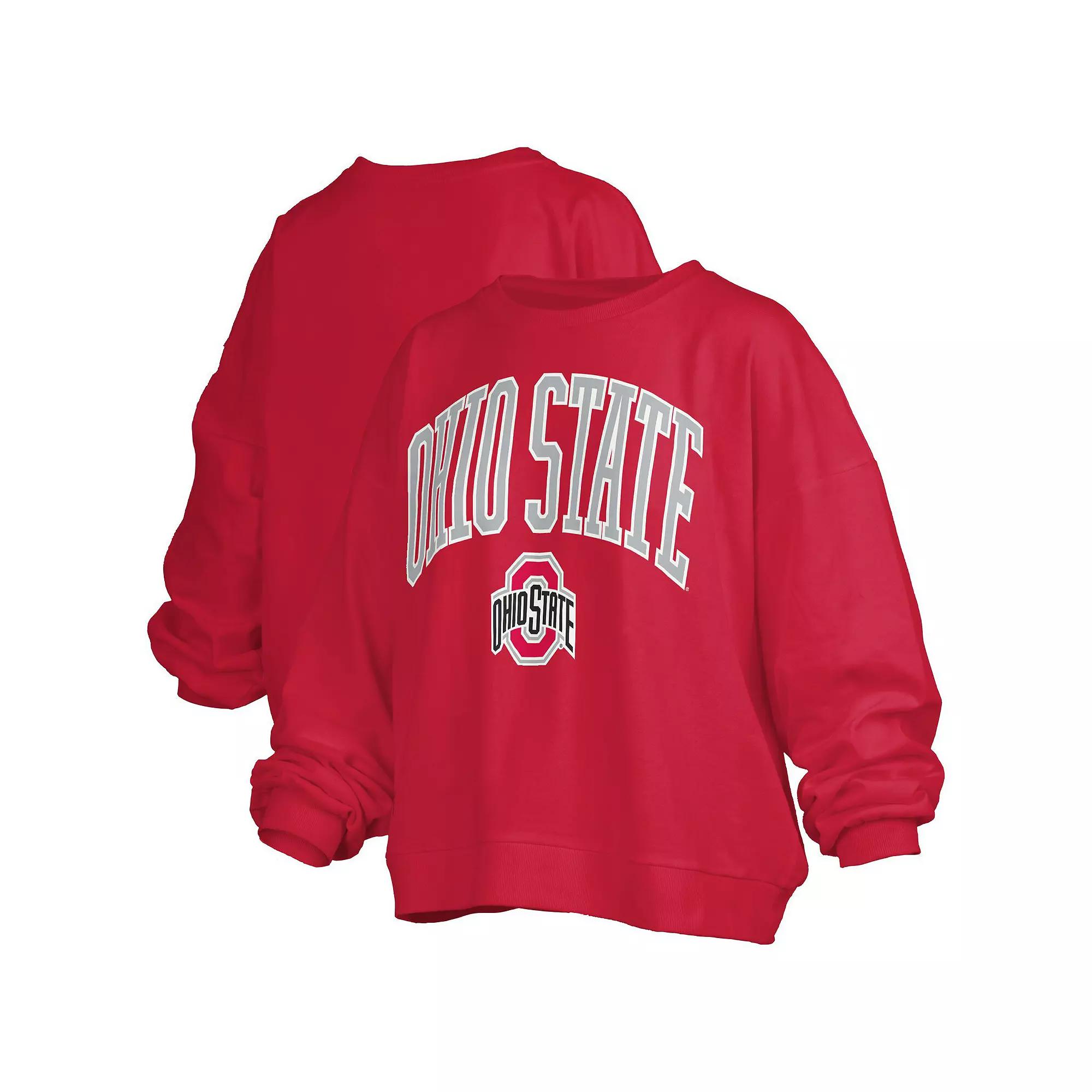 Women's Pressbox Scarlet Ohio State Buckeyes Janise Arch Over Logo Waist Length Over Product Image
