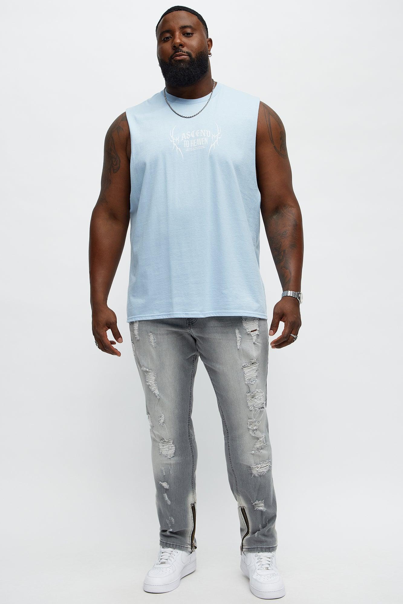Ascend To Heaven Muscle Tee - Light Blue Male Product Image