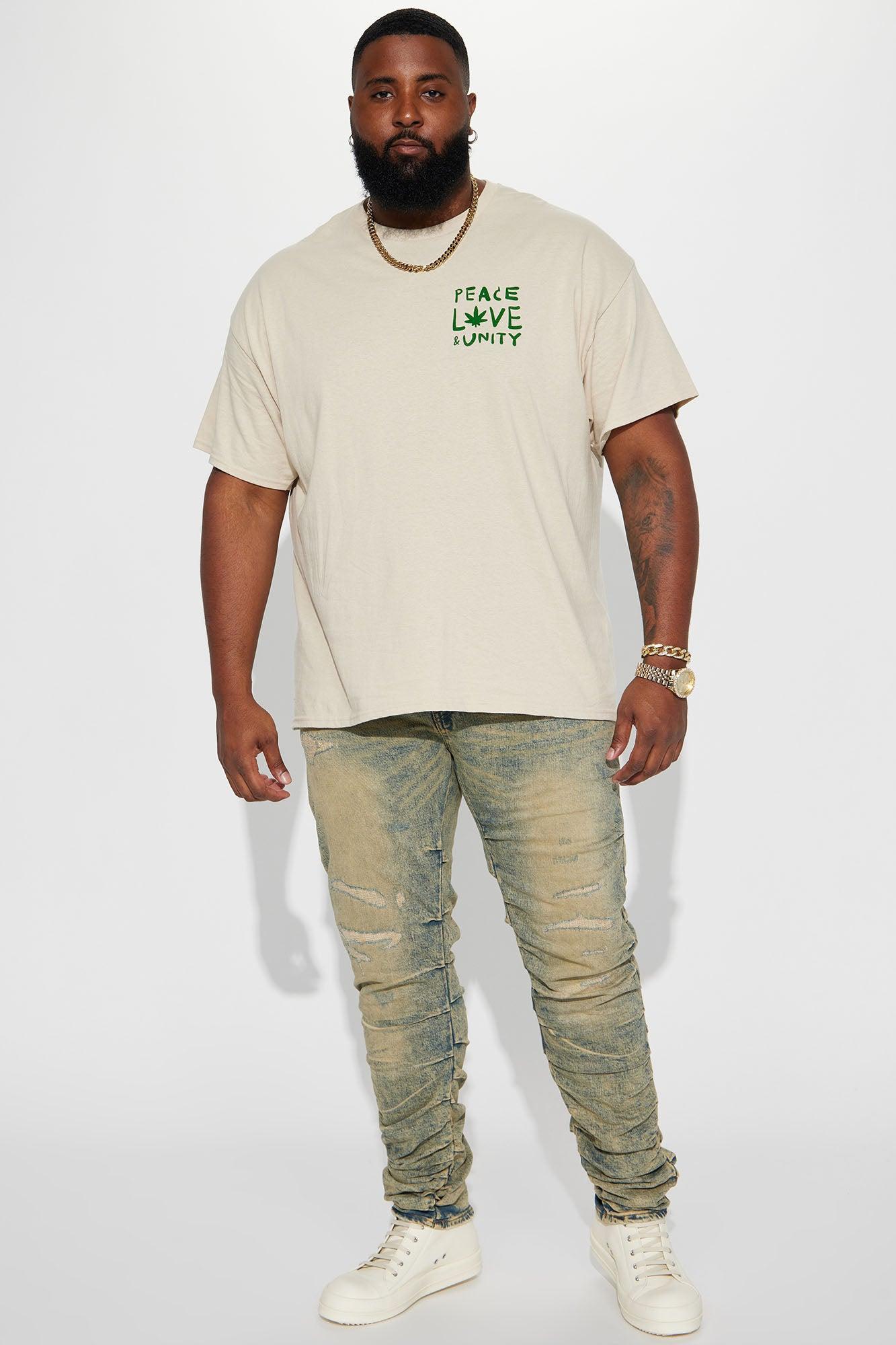 Peace Love And Unity Short Sleeve Tee - Taupe Product Image