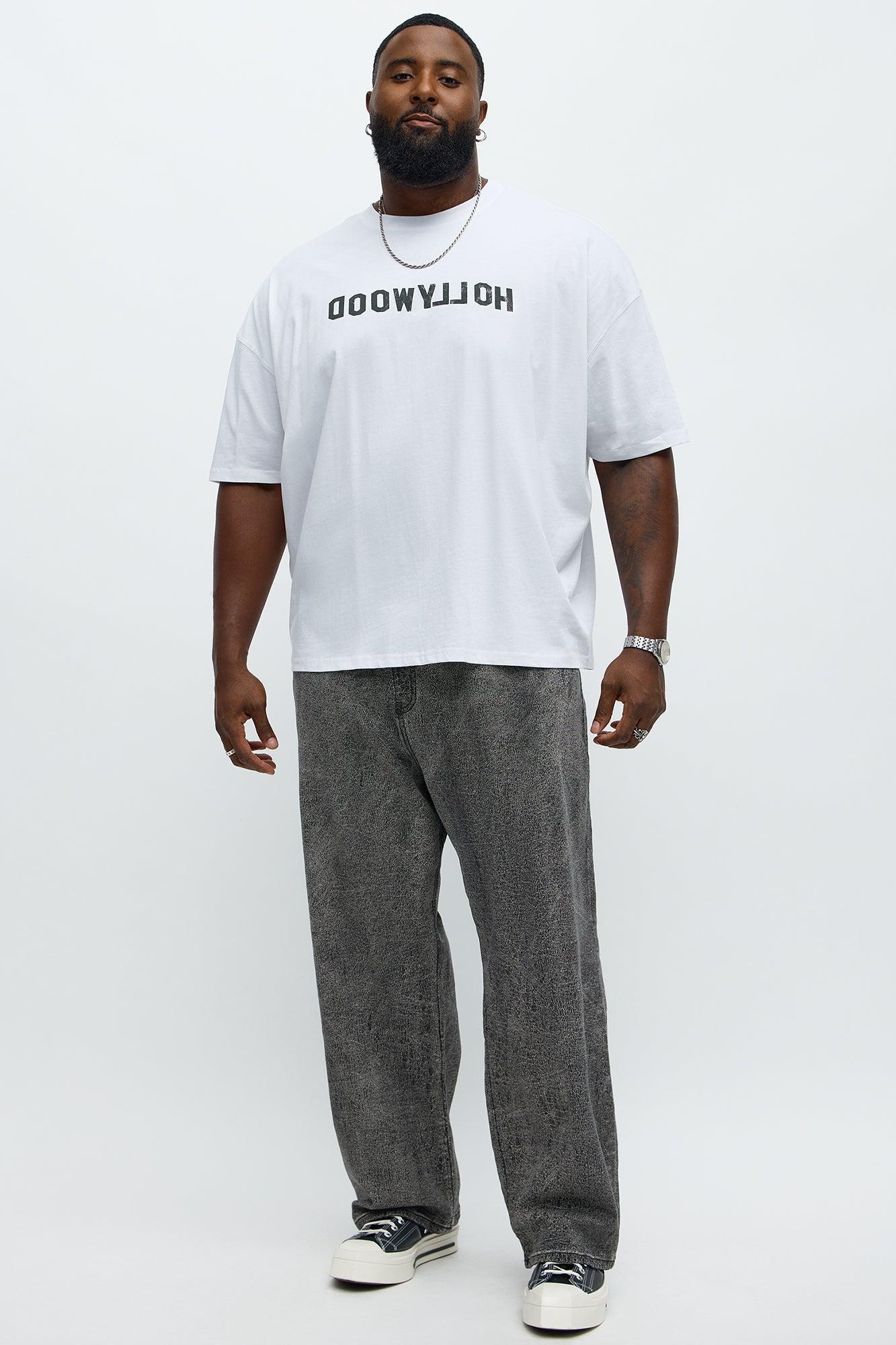 Hollyweird Sign Oversized Short Sleeve Tee - White Male Product Image