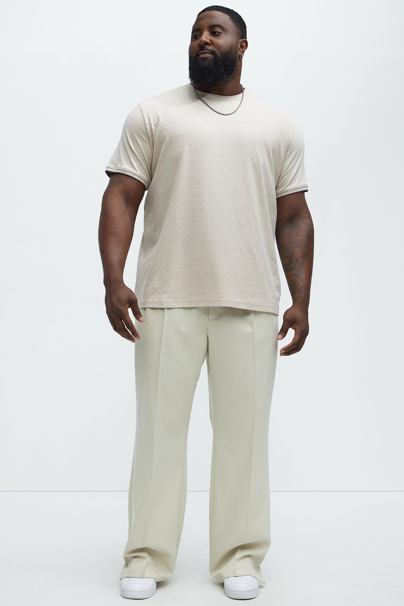 Ribbed Short Sleeve Crew Tee - Sand Product Image