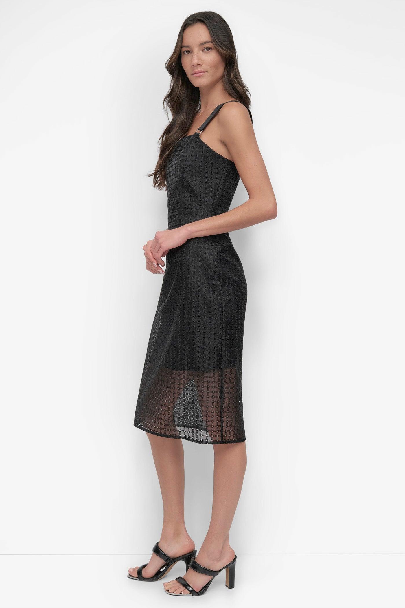 MIXED MEDIA ORGANZA EYELET DRESS Product Image