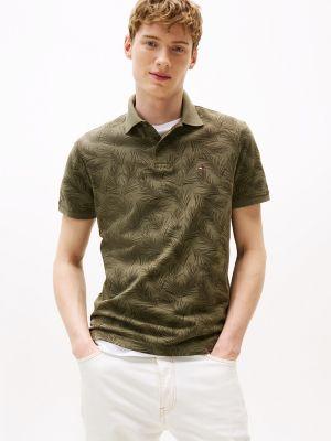 Regular Fit Allover Leaf Print Polo Product Image