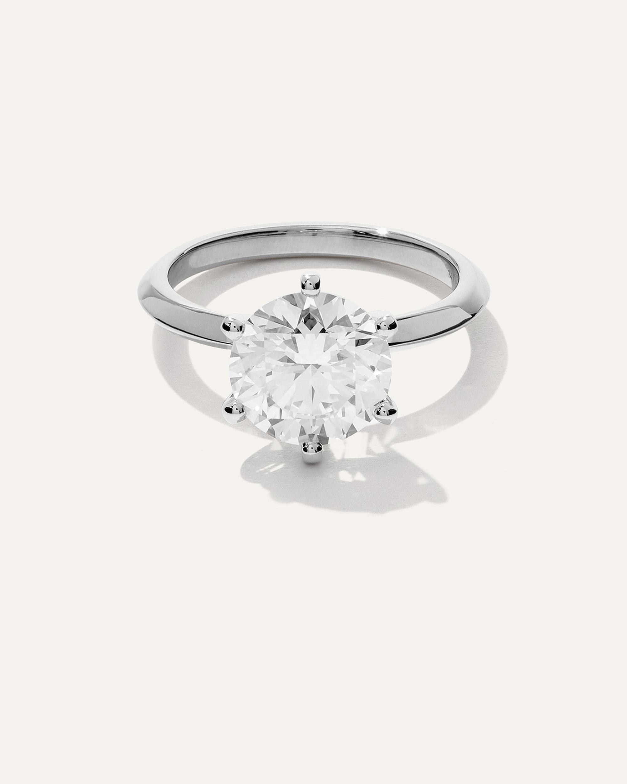 Quince | Women's Lab Grown Diamond Round Six Prong Knife Edge Engagement Ring Product Image