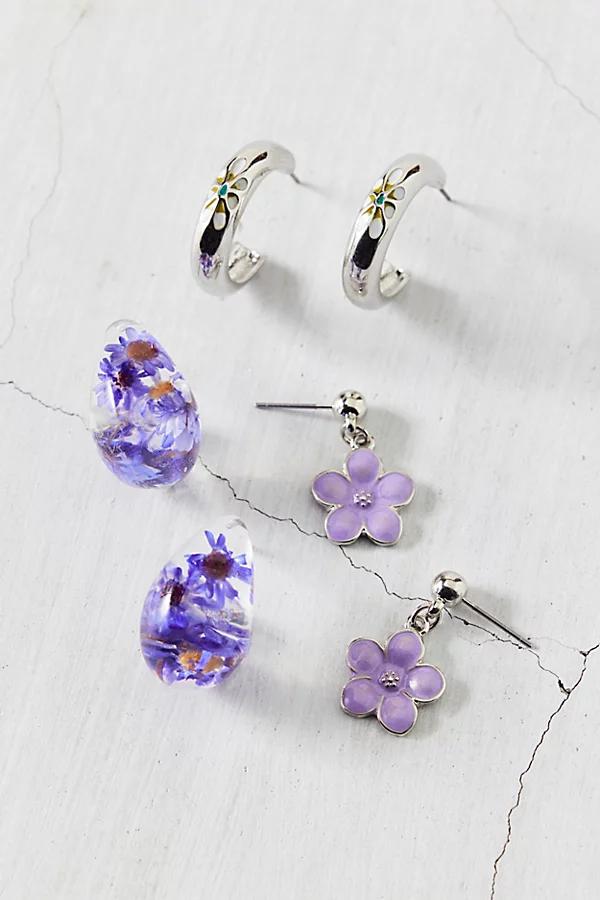 Flora Post And Hoop Earring Set Womens at Urban Outfitters Product Image