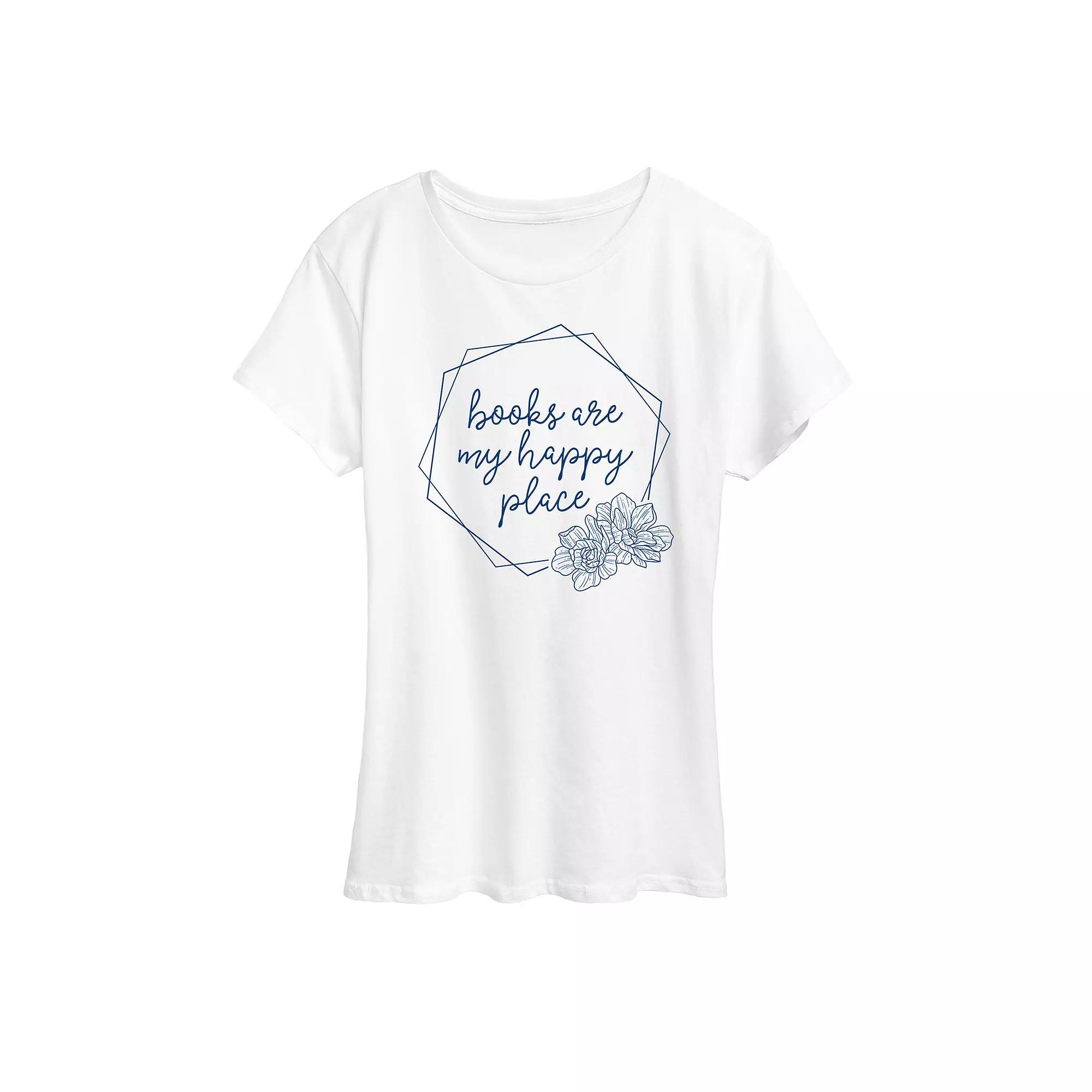 Women's Books Are My Happy Place Graphic Tee, Girl's,  Product Image
